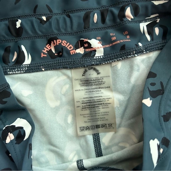 The Upside Mountain Leo Midi Leggings in Peacock Blue Sz M - Picture 6 of 6